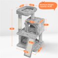 thumbnail image 4 of Yaheetech 36" Multilevel Cat Tower with Double Condos and Scratching Posts, Light Gray, 4 of 9