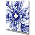 thumbnail image 2 of Symmetrical Blue White Fractal Flower - Floral Canvas Art Print, 2 of 3