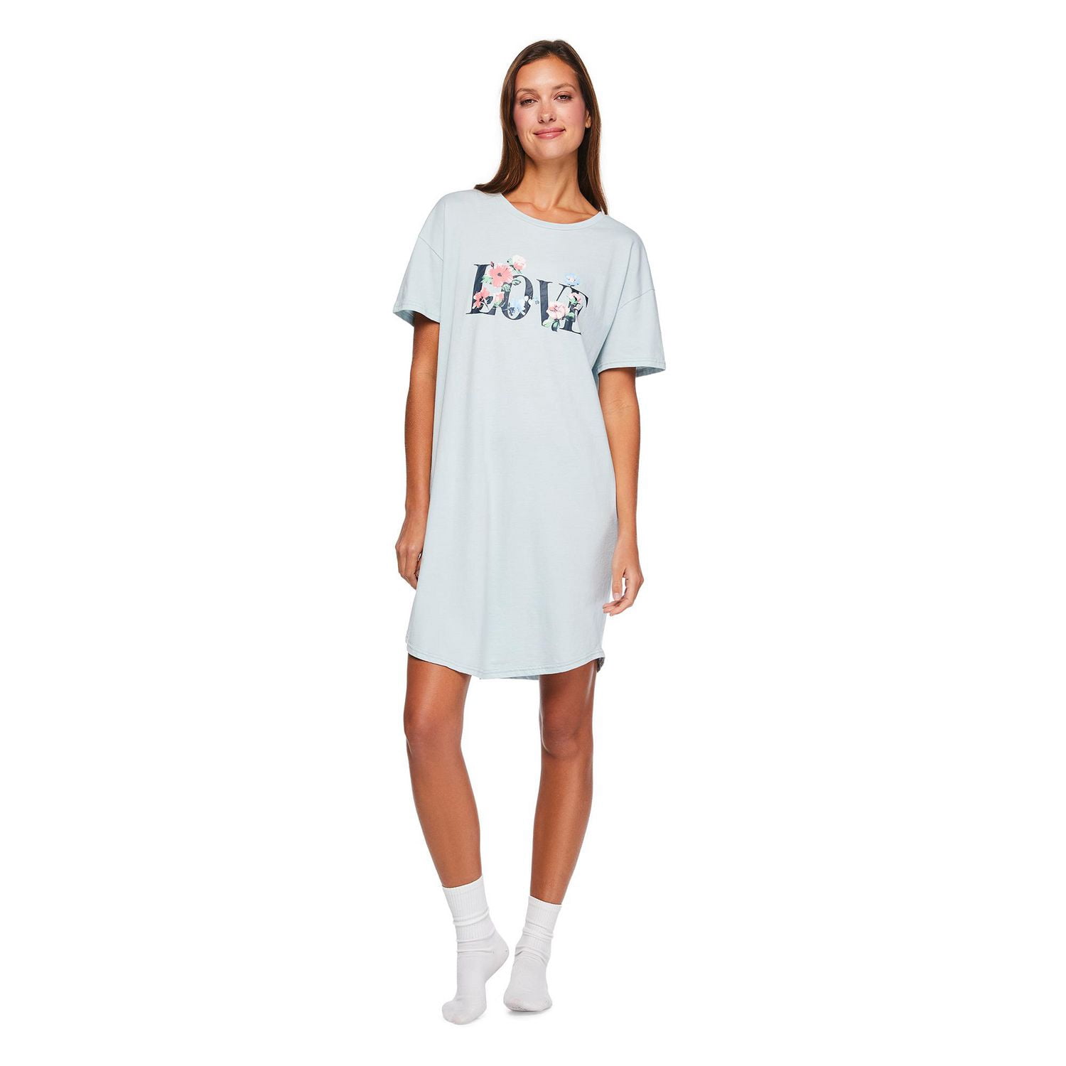 Chemise de nuit à encolure ras du cou George pour femmes