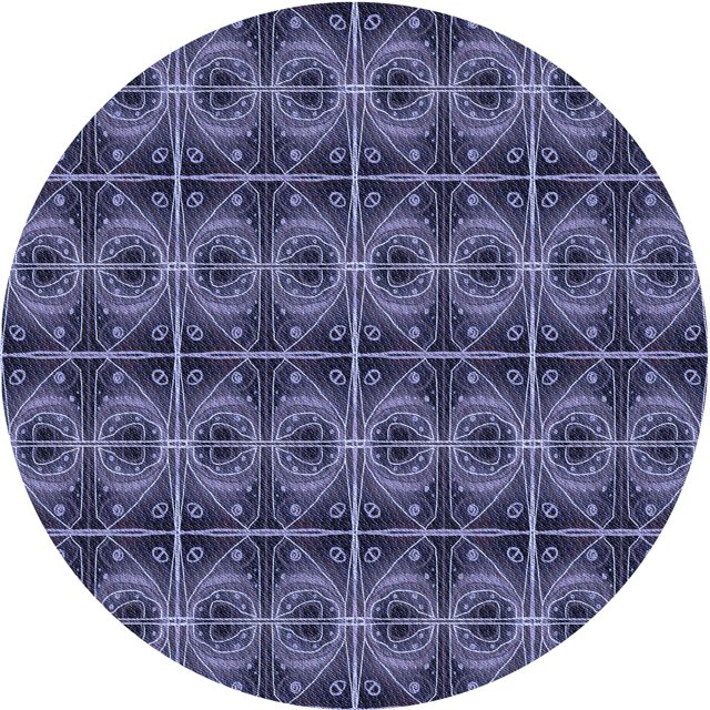 Ahgly Company Tapis d'Intérieur Lavables en Machine pour la Zone de Pervenche Violette, Rond de 5'