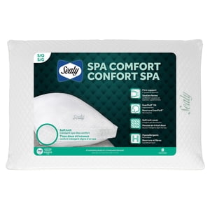 Sealy Spa Comfort Bed Pillow, King- Firm Support, Soft Knit Cool Touch Fabric