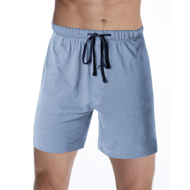 Hanes Mens Jersey Lounge Drawstring Shorts with Logo Waistband 2-Pack, M