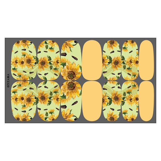 XZNGL Nail Stickers Stick on Nails Sunflower Nail Water Sticker Diy Sunflower Little Daisy Nail Sticker