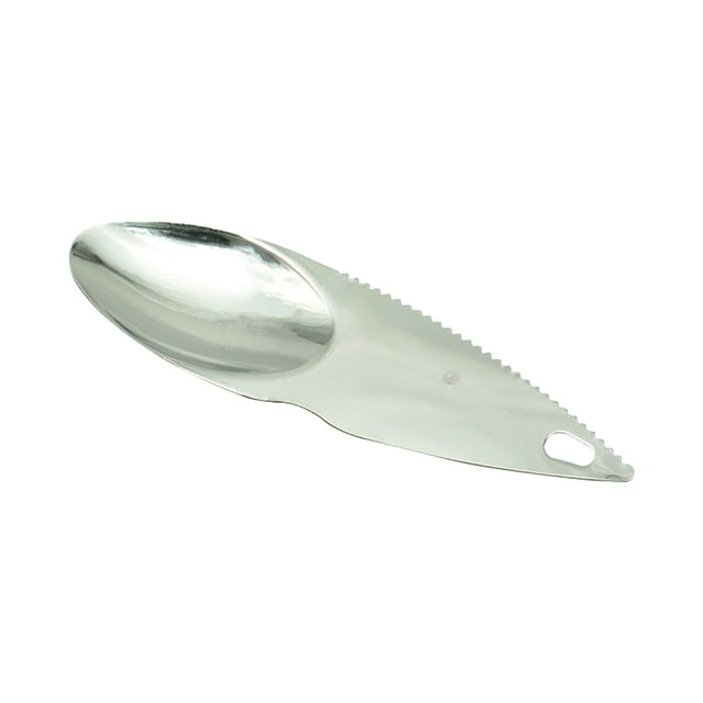 Fruit Tools Stainless Steel Knife for Pulp Peeling Spoon Fruit Knife Stainless Steel Spoon. A multifunctional kitchen tool made of durable stainless steel, featuring a serrated edge for peeling and a spoon for scooping fruit pulp. Compact and portable, suitable for home kitchens or travel. Easy to clean and resistant to food adherence, ensuring hygiene and convenience.