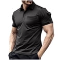thumbnail image 2 of Fridja Gym Chemises pour Hommes Été Amusant Couleur Unie Col Rabattu Manches Courtes Performance Imprimé Chemise Boutonnée Décontractée de Jeu de Quilles Manteau (Noir, TG), 2 of 5