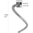 thumbnail image 3 of HAHADAXA Stainless Steel Spiral Dough Hook Attachment for Kitchen Aid Stand Mixer, Medium Size, 3 of 6