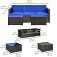 thumbnail image 2 of 3Pieces Patio Furniture Sets, Wicker Outdoor Sectional Furniture with Glass Table and Cushions, Rattan Patio Conversation Sets for Garden, Poolside, Backyard, 2 of 7