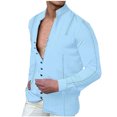 thumbnail image 1 of Mode Décontractée pour Hommes Col Rabattu à Boutons Manches Longues avec Chemisier Chemise, 1 of 1
