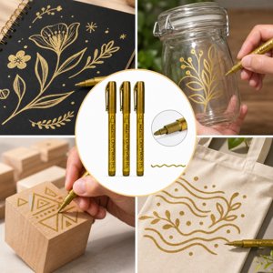 EGNMCR 3pcs Stylo de marquage de pigment acrylique approprié pour les marqueurs dans l'art et la peinture 15ml stylo marqueur