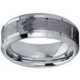 thumbnail image 3 of Men's Hammered Grooved Tungsten Carbide Wedding Band Ring, 8mm Comfort Fit 9, 3 of 5