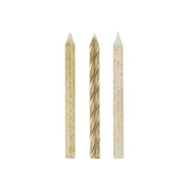 Glitter and Gold Spiral Birthday Candles
