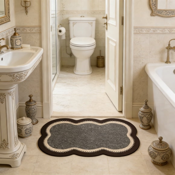 MTBLYS Carpet Bathroom Non Slip Mat Absorbent Floor Mat 40X60Cm Linen Entrance Doormat Bedroom Home Use