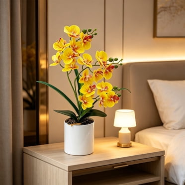 Roiihwy Butterfly Orchids Artificial Flowers Orchid Flowers Silk Phalaenopsis Orchid Flowers for Home Office Wedding Party Table Centerpiece Decor