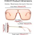 thumbnail image 4 of FEISEDY Lunettes de Soleil une Pièce Siamoises Classiques Belles Sans Monture Design Rétro Élégant pour Femmes Hommes B2574, 4 of 6