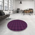 thumbnail image 4 of Ahgly Company Tapis d'Intérieur Ronds de Style Transitionnel Lavables à la Machine, Rose Oeillet Foncé, 5 Pieds Rond, 4 of 7