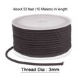 thumbnail image 2 of Unique Bargains Nylon Beading Thread Cord 3mm Extra Strong Braided Nylon String for Necklace Crafting 10M/33 Feet, Coffee, 2 of 5