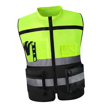 Gilet de Sécurité Réfléchissant Léger Durable avec Poches Gilet Haute Visibilité pour L Jaune