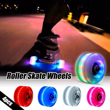 EGNMCR Roues Lumineuses Lumineuses pour Patins à Roulettes Quad avec Roulements de Banque Installés 4 Pcs Roues de Patins à Roulettes