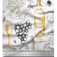 thumbnail image 1 of Soimoi Georgette Viscose Fabric Grapes,Wine Glass & Bottle Decor Fabric Printed Yard 42 Inch Wide, 1 of 3