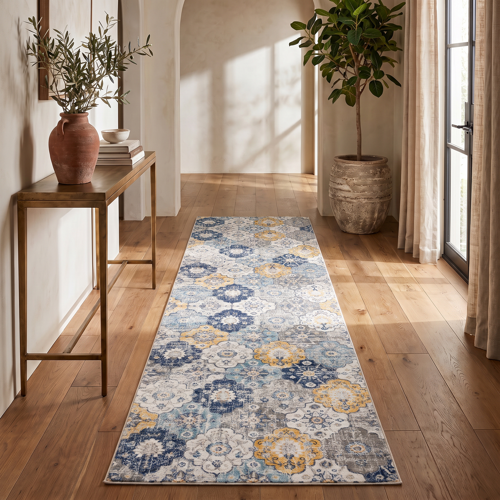 Tapis floral moderne de la collection Savannah Rug Branch