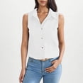 thumbnail image 3 of Besolor Women's Summer Tank Tops Collared Sleeveless Button down Shirts Casual Loose Work Business Blouse, 3 of 6