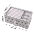 thumbnail image 3 of Acrylic Jewelry Storage Box with Lid and Velvet Interior 22 cm x 13 cm x 10.5 cm Multilayer Organizer for Earrings Necklaces Rings, 3 of 9
