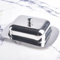 thumbnail image 1 of Luxious Stainless Steel Butter Dish Box Container Shiny Cheese Server Storage Keeper Tray with Easy to Hold Lid, 1 of 5