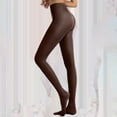 thumbnail image 1 of Under $10 Tights Brown Semi Opaque Girls Leggings Solid Color Footed Pantyhose Tights, 1 of 5