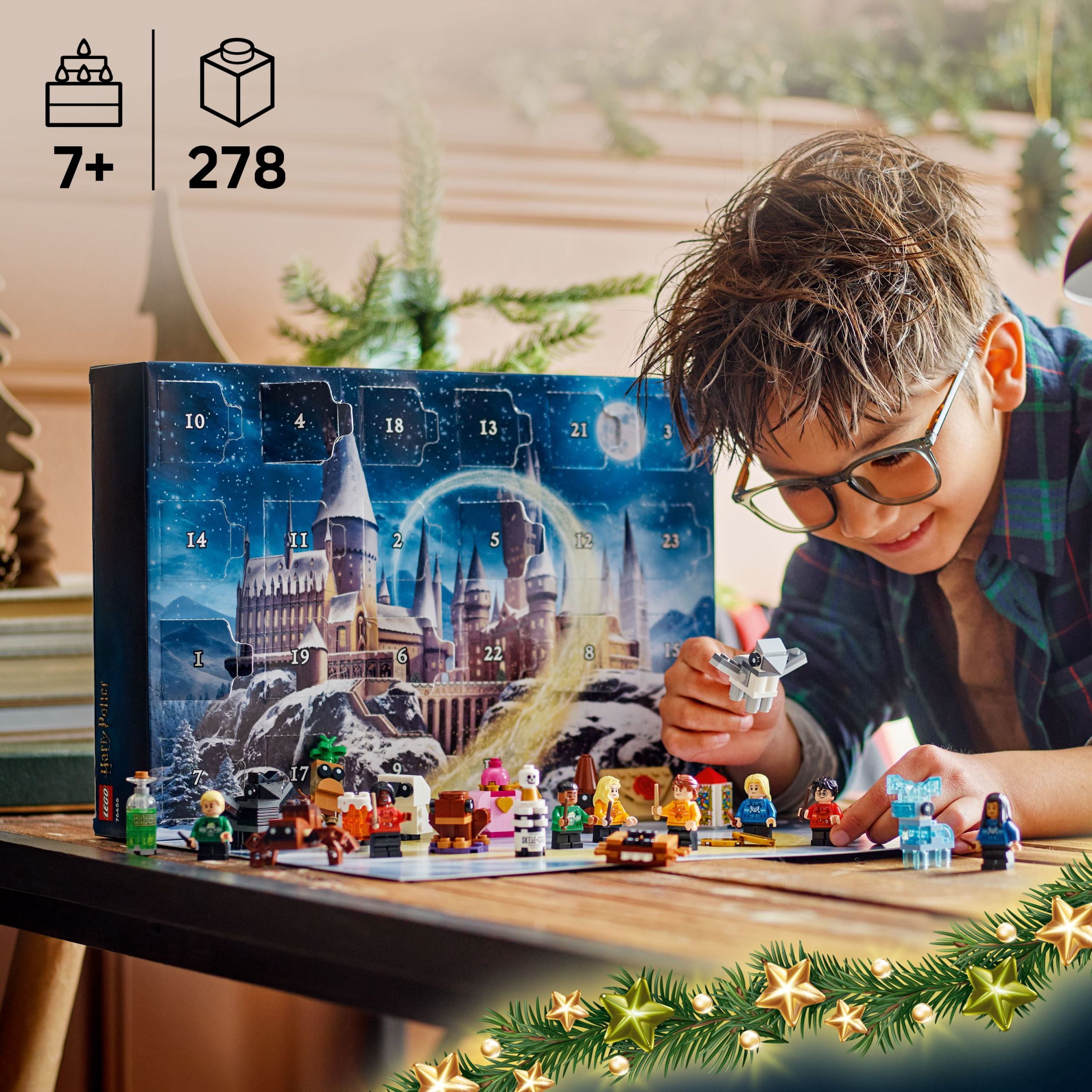 LEGO Harry Potter Advent Calendar 2025 Kids Toy - Holiday Countdown for Boys & Girls, 7+ - 24 Buildable Surprises, Including Harry, Draco & Luna Minifigures - Kids Gift Idea for Christmas - 76456