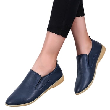 Bmisegm Mode Femmes Chaussures Respirantes à Lacets Ballerines Décontractées Chaussures Décontractées pour Femmes Bleu Foncé 38