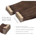 thumbnail image 3 of GFDYREE WENNALIFE Tape in Hair Extensions for Women, 20pcs 50g 16 inch Chocolate Brown Tape in Hair Extensions Human Hair Rallonge Cheveux Humain Straight Invisible Hair Extensions Real Huma, 3 of 6