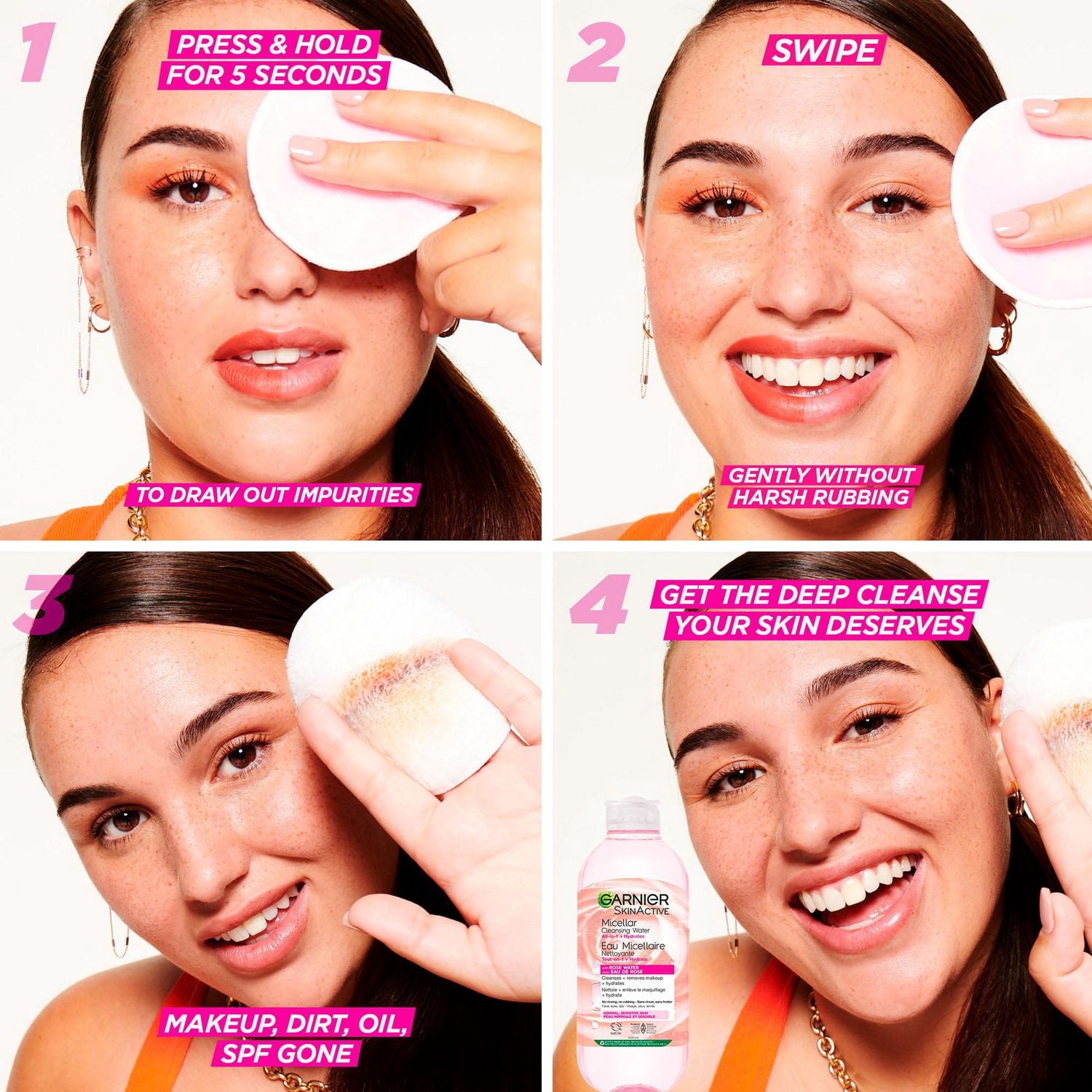 Garnier Micellar Water, Face Cleanser & Makeup Remover, with Rose Water and Glycerin