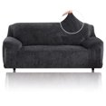 thumbnail image 1 of CHOK 2024 Housse de Chaise en Velours de Luxe Extensible Lavable Gris Argenté, 1 of 7