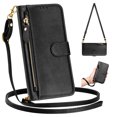 thumbnail image 4 of iPhone 15 Plus Case ,Zipper Handbag Wallet Leather Cover with Crossbody Detachable Lanyard Strap, 4 of 5