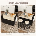 thumbnail image 4 of HOMCOM Mobile Kitchen Island with Power Outlet Drop Leaf Kitchen Cart Black, 4 of 10