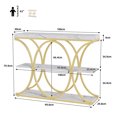 thumbnail image 3 of BeesClover 3-Tier Narrow Console Table, Modern Sofa & Entryway Table with Open Shelves & Geometric Metal Legs, for Living Room, Hallway, Foyer, 3 of 4