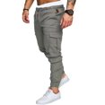 thumbnail image 1 of Mens Slim Fit Work Combat Trousers Cargo Pants with Multi Pockets, 1 of 4