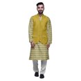 thumbnail image 1 of Atasi Traditional Printed Kurta Churidar Pajama Set With Nehru Jacket For Men, 1 of 5