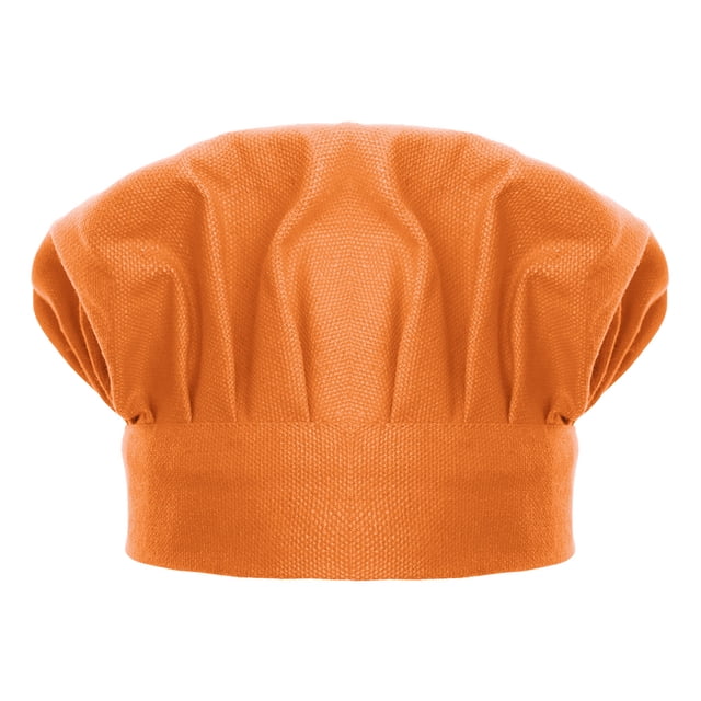 TOPTIE Chef Hat for Kid & Adult, Cotton Elastic Adjustable Kitchen Cooking Baking Hat-Orange-M