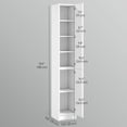 thumbnail image 3 of HOMCOM Armoire de Rangement Haute pour Salle de Bain avec 3 Tablettes Ajustables, Blanc, 3 of 10