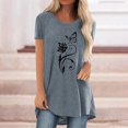 thumbnail image 2 of Femmes Mode Décontractée Chemises Imprimées Manches Courtes T-Shirt Ample Hauts Tunique Blouse, 2 of 4