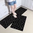 thumbnail image 4 of zanvin Kitchen Mat, 2pcs Kitchen Rugs, Cushioned Kitchen Mats For Floor, Non-Slip Standing Desk Mat, Waterproofing Kitchen Rug Set For Kitchen, Floor, Office !Black, 4 of 6