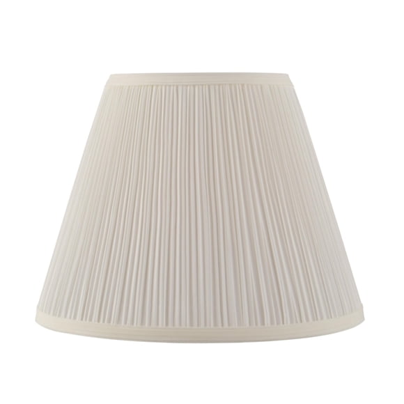Aspen Creative 33055, Hardback Empire Transitional Spider Lamp Shade, Mushroom Pleated Pleated White, 7" Top x 13" Bottom x 10" Slant