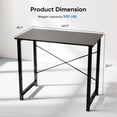 thumbnail image 3 of edx 40 inch Small Computer Writing Desk, Sturdy Workstation Game Table for Adult, Black, 3 of 7