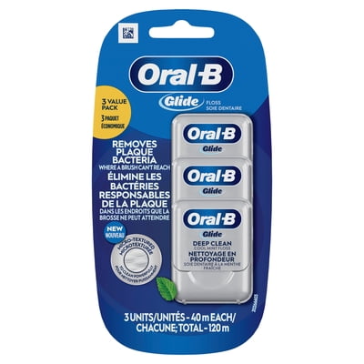 Oral-B Glide Pro-Health Deep Clean Dental Floss, Cool Mint3 pack