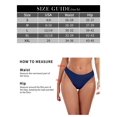 thumbnail image 3 of Ocean Blues Women's High Leg Bikini Bottom Mid Rise Swim Bottom Cheeky Navy Blue Bathing Suit Bottom, Size S, 3 of 7