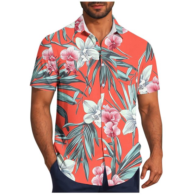 Pisexur T-shirts pour Hommes, Mode Décontractée Imprimée avec Poche, Boutons, Manches Courtes, Col Rabattu, Chemise de Golf Bleue, 3TG