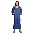 thumbnail image 4 of Moomaya Solid Nightdress For Ladies Cotton Ruffled Border Nursing Nightwear, 4 of 6