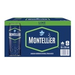 Montellier Lime Natural Spring Water 10 x 355 mL, Cans
