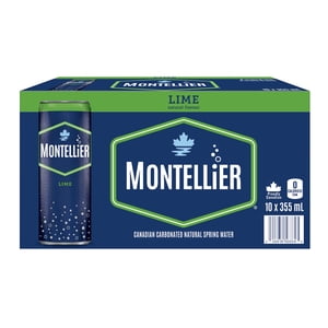 Montellier Lime Eau de source naturelle 10 x 355 mL, Boîtes